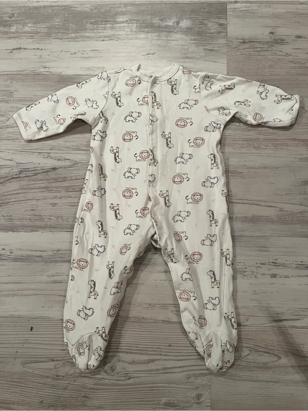 Little Me Animal Print Baby One-Piece Footie Pajamas Size 9M